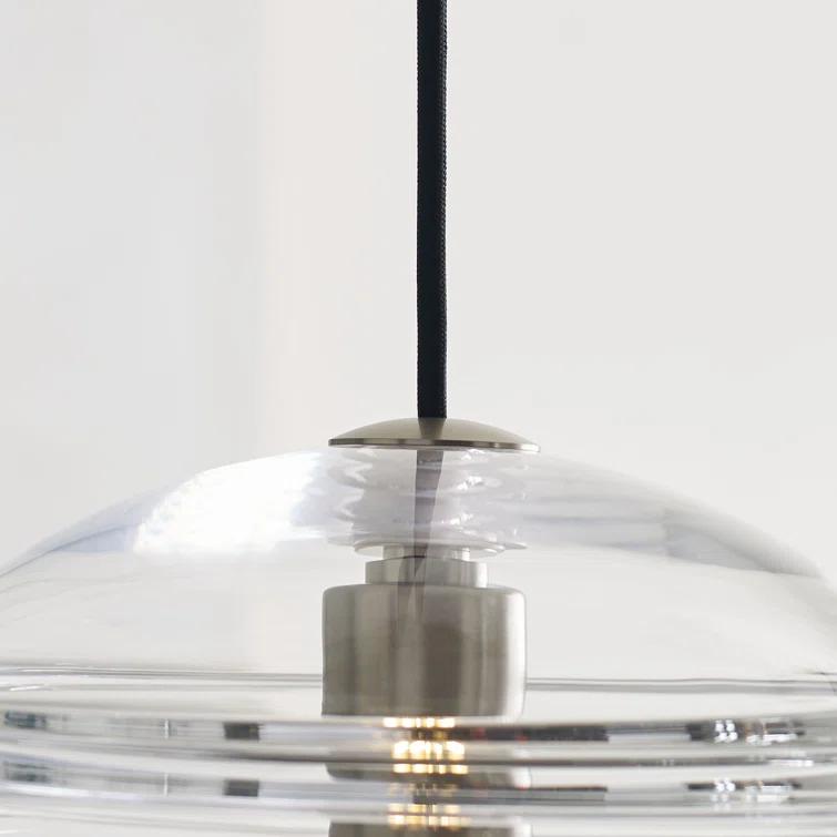 Sedona Contemporary Globe LED Pendant in Satin Nickel with Clear Glass
