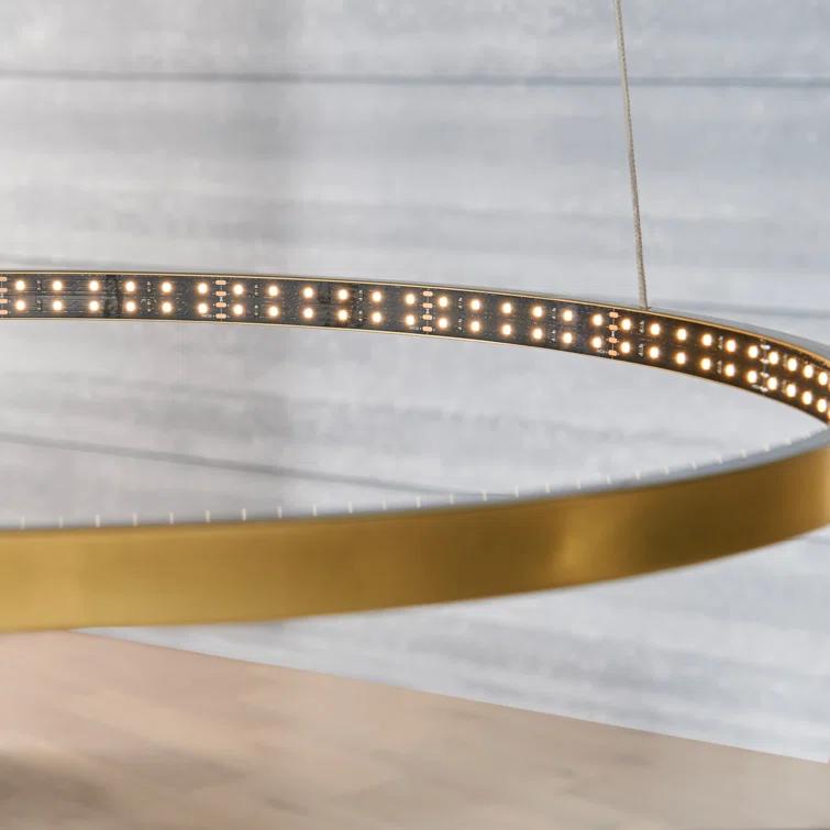 Natural Brass 24" LED Chandelier with Integrated Light