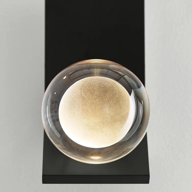 Elegant Nightshade Black LED Wall Sconce with Dimmable Glass Shade