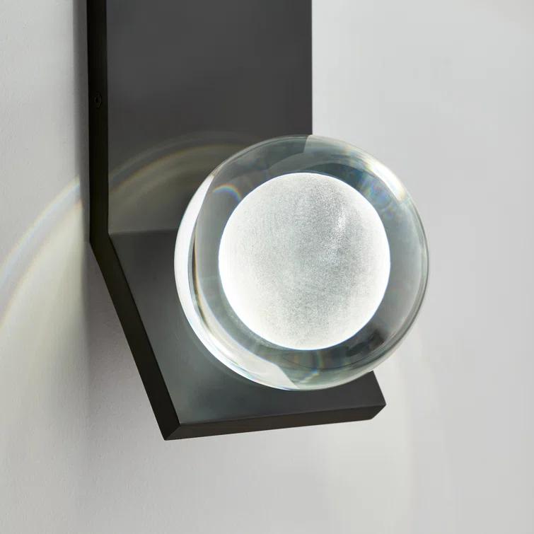 Elegant Nightshade Black LED Wall Sconce with Dimmable Glass Shade
