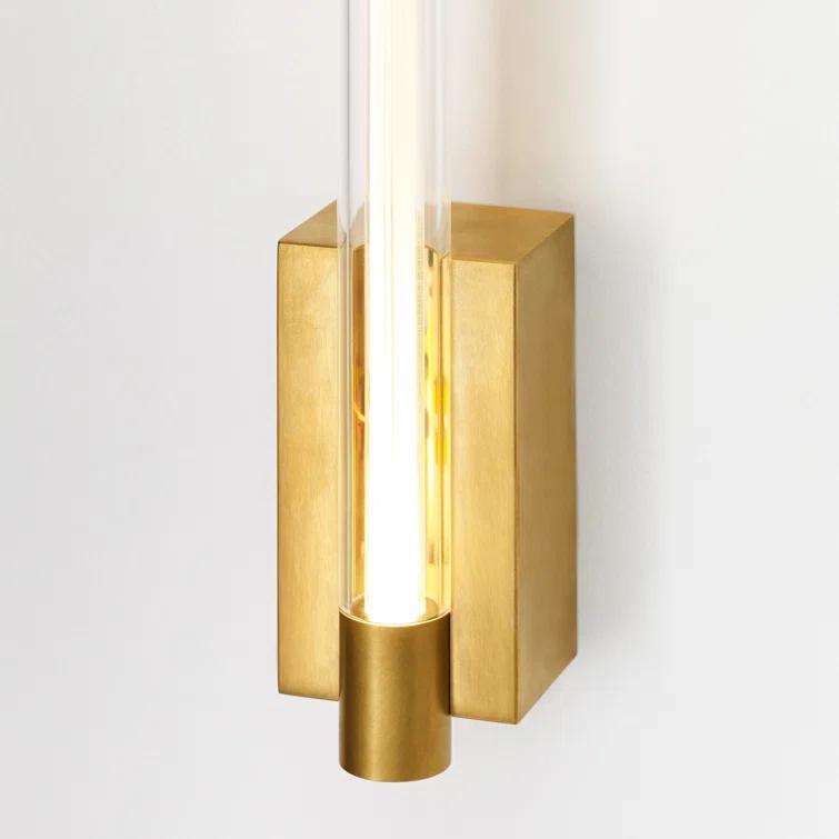 Phobos Dimmable LED Brass Wall Sconce, 21" Height