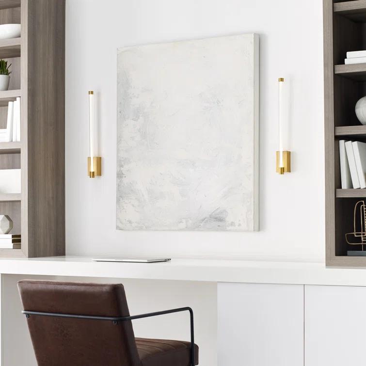 Phobos Dimmable LED Brass Wall Sconce, 21" Height