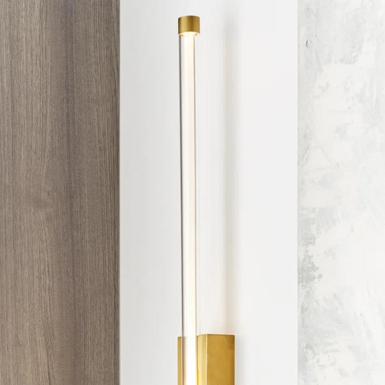 Phobos Dimmable LED Brass Wall Sconce, 21" Height