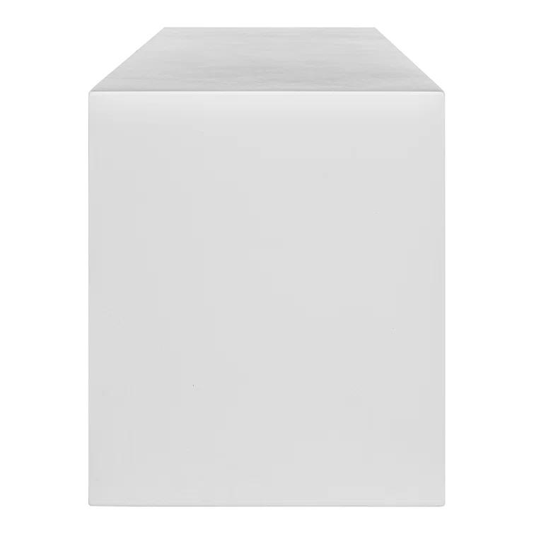Lazarus White Fiber-Reinforced Concrete Outdoor Dining Bench