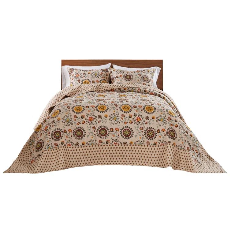 Andorra Medallion Cotton Reversible Quilt Set