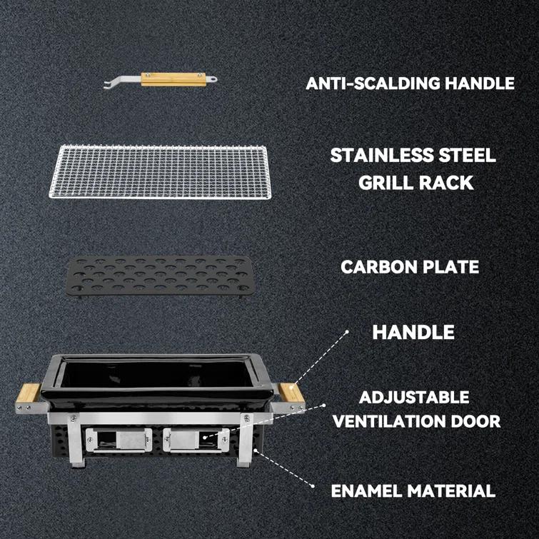 Square16''Charcoal BBQ Grill Hibachi Grill
