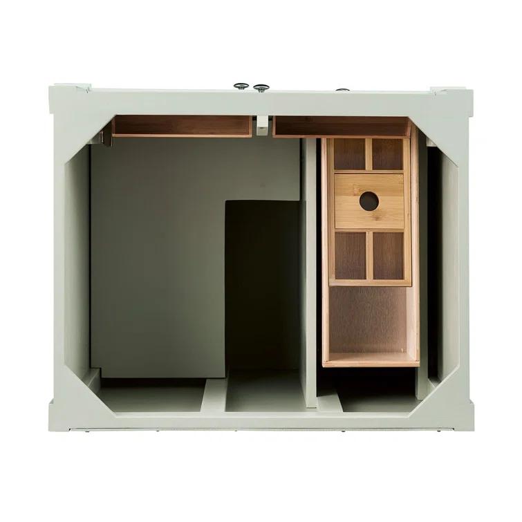 Sage Green Plywood Transitional Single Vanity with Backsplash