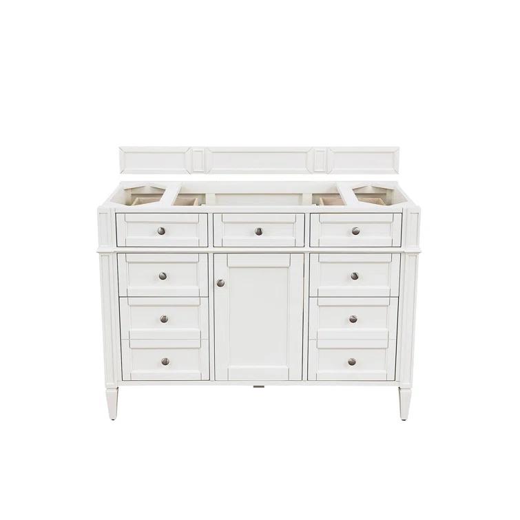 Bright White 47" Plywood Single Vanity with Satin Nickel Hardware