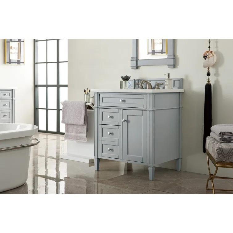 Urban Gray Plywood Single Vanity with Backsplash