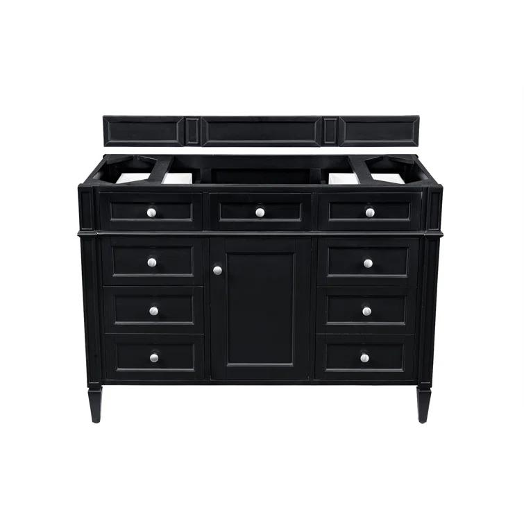 Black 47'' Plywood Single Vanity with Multiple Drawers