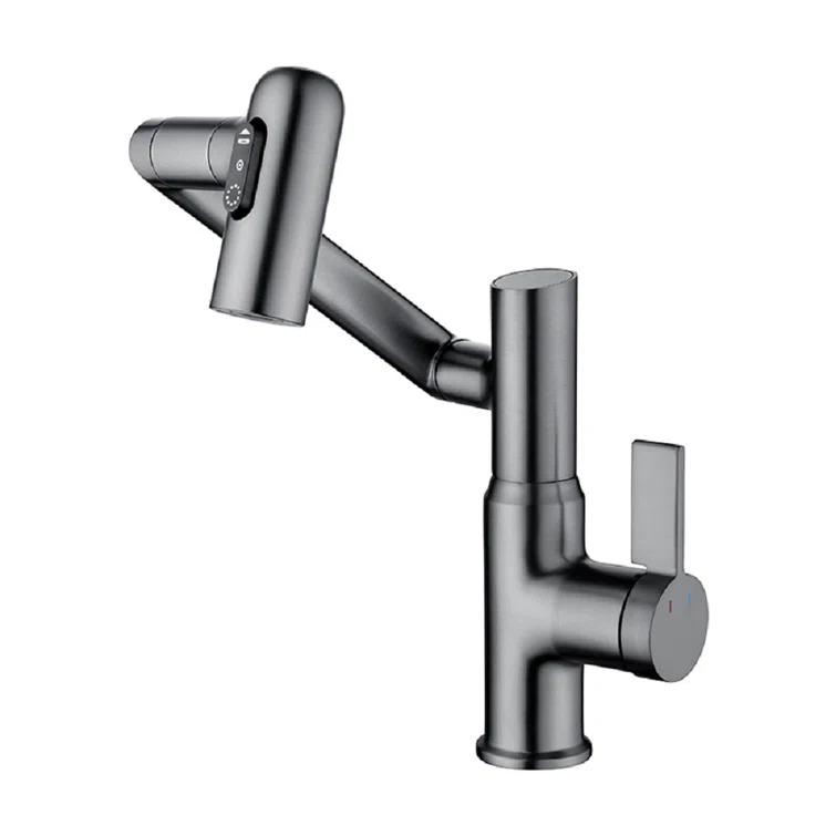 Lefton Rotatable Single Hole Bathroom Faucet with Temperature Display BF2204