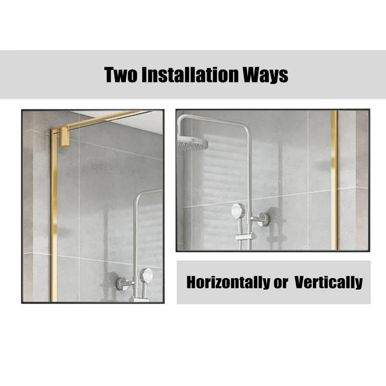 Ledel Modern & Contemporary Rectangle Bathroom Vanity Mirror Metal Framed Wall Mirror