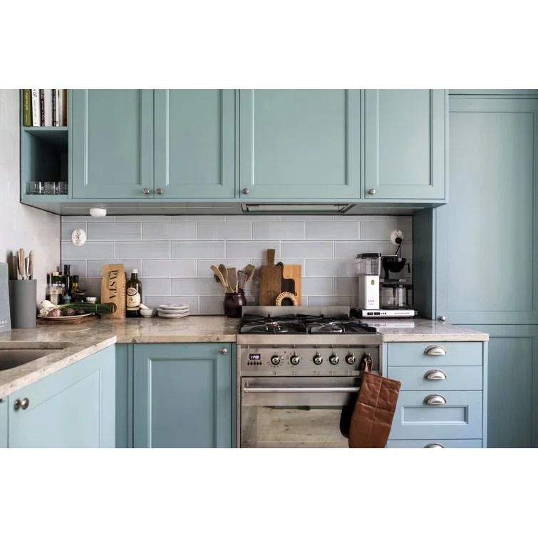 WS Tiles® Premium Hand Painted 4" x 12" Straight Edge Glass Subway Tile