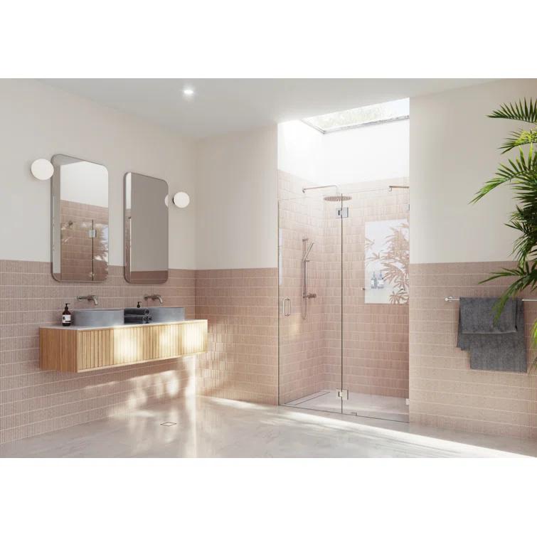 Halo 48 in. x 78 in. Frameless Glass Hinge Shower Door