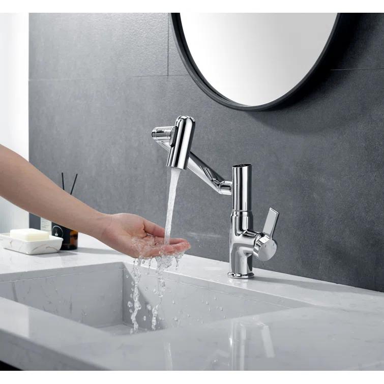 Lefton Rotatable Single Hole Bathroom Faucet with Temperature Display BF2204