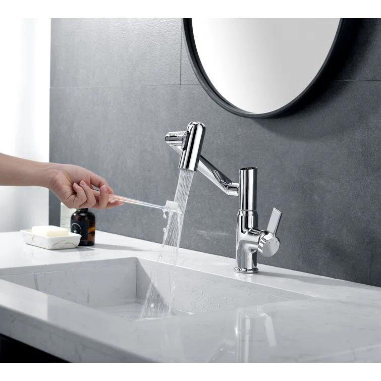 Lefton Rotatable Single Hole Bathroom Faucet with Temperature Display BF2204