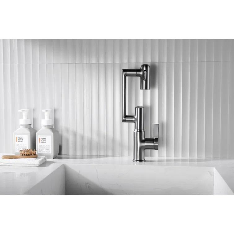 Lefton Rotatable Single Hole Bathroom Faucet with Temperature Display BF2204