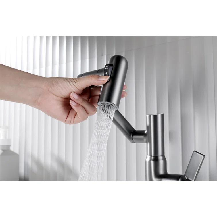 Lefton Rotatable Single Hole Bathroom Faucet with Temperature Display BF2204