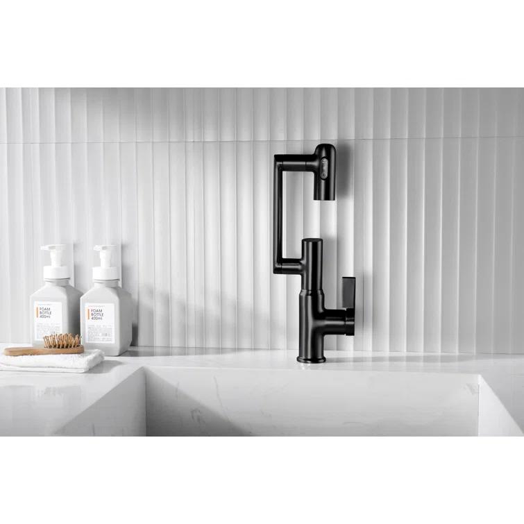 Lefton BF2204-3 Lefton Rotatable Single Hole Bathroom Faucet with Temperature Display BF2204