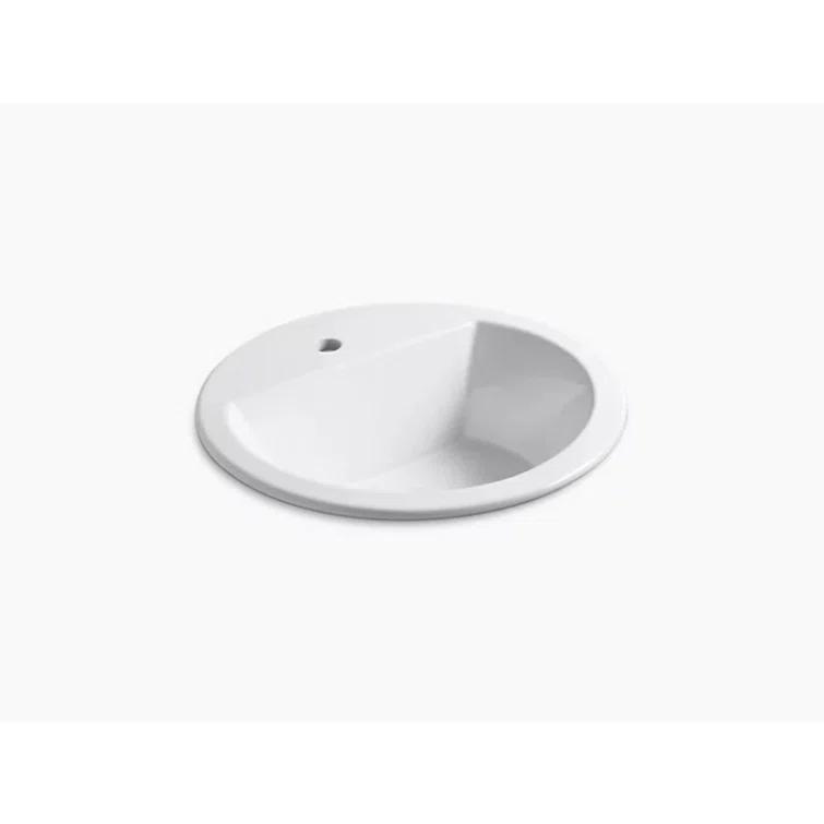 Bryant Ceramic Circular Drop-In Bathroom Sink with Overflow