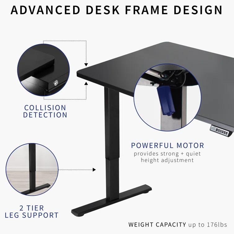 VIVO Single Motor Electric Desk with Push Button Memory Controller