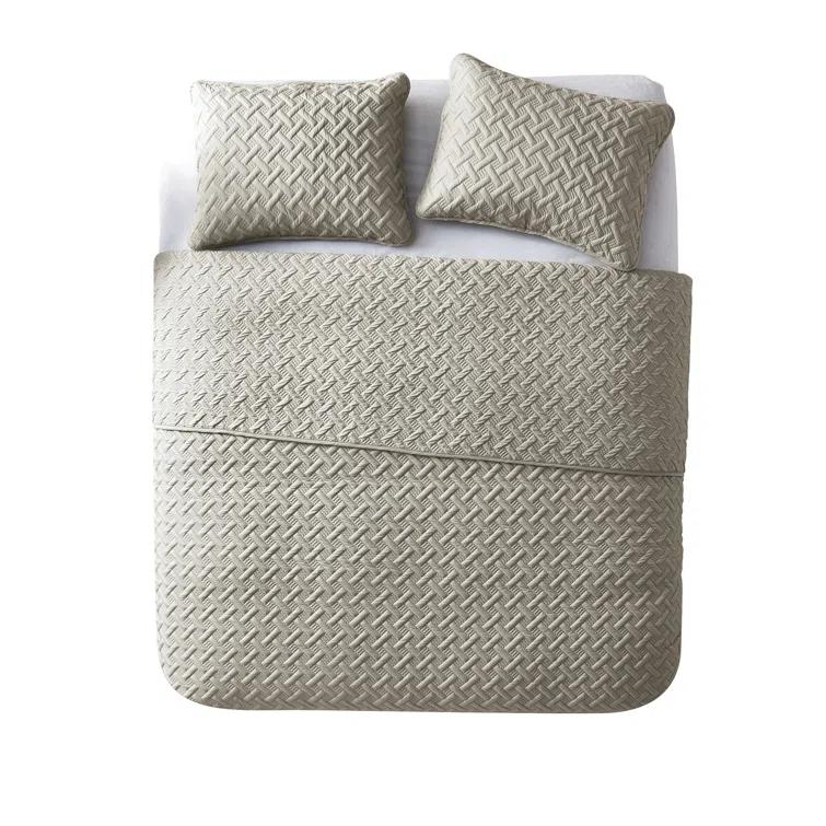 Nina Embossed Basketweave Quilt Set