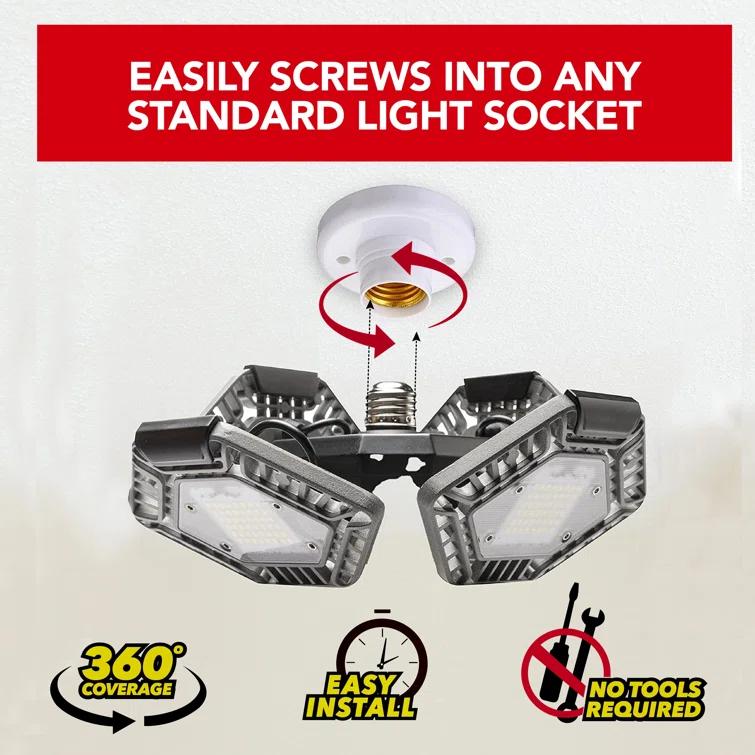 Bell+Howell Quadburst 5500 Lumens Multi Directional Ceiling Light with 4 Adjustable Panels