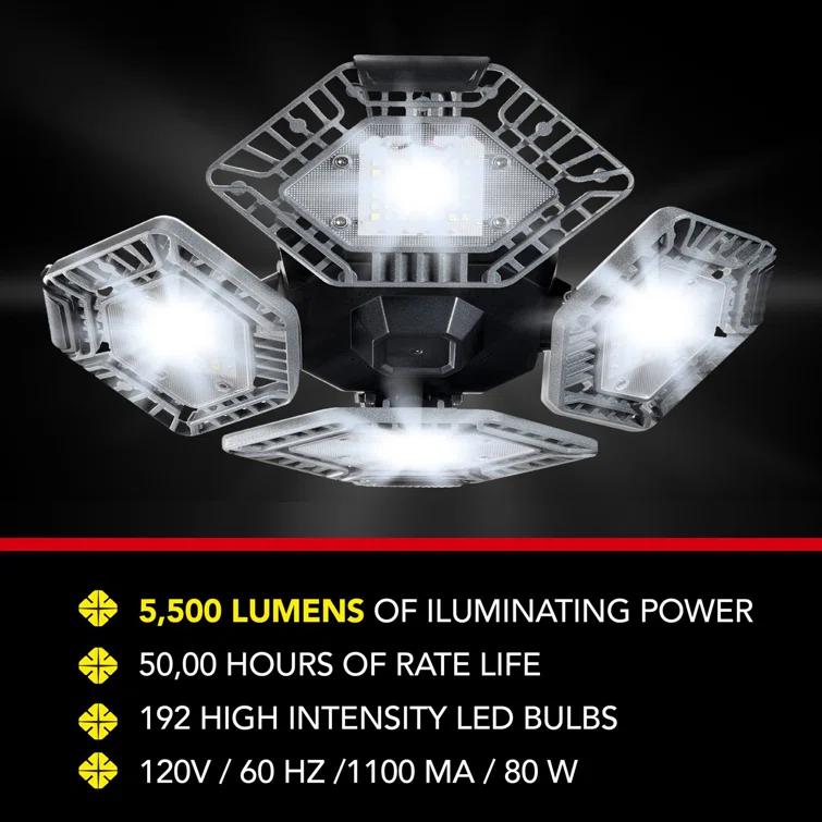 Bell+Howell Quadburst 5500 Lumens Multi Directional Ceiling Light with 4 Adjustable Panels