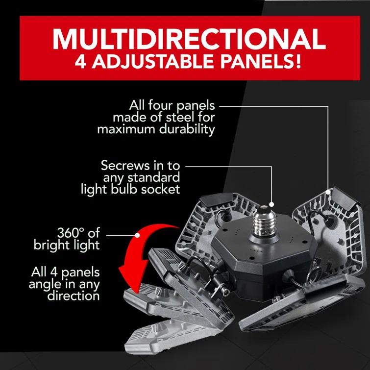 Bell+Howell Quadburst 5500 Lumens Multi Directional Ceiling Light with 4 Adjustable Panels