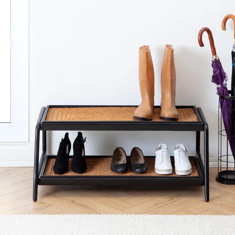 Solid Wood Boot Tray with Non-Slip Base – Waterproof Shoe Storage Cabinet for Entryway, Mudroom & Hallway