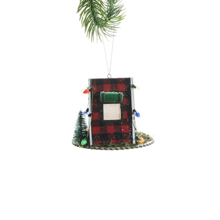 Starlight Collection Red Hanging Buffalo Plaid Rustic Tent LED Ornament (Pack Of 4) | Wayfair