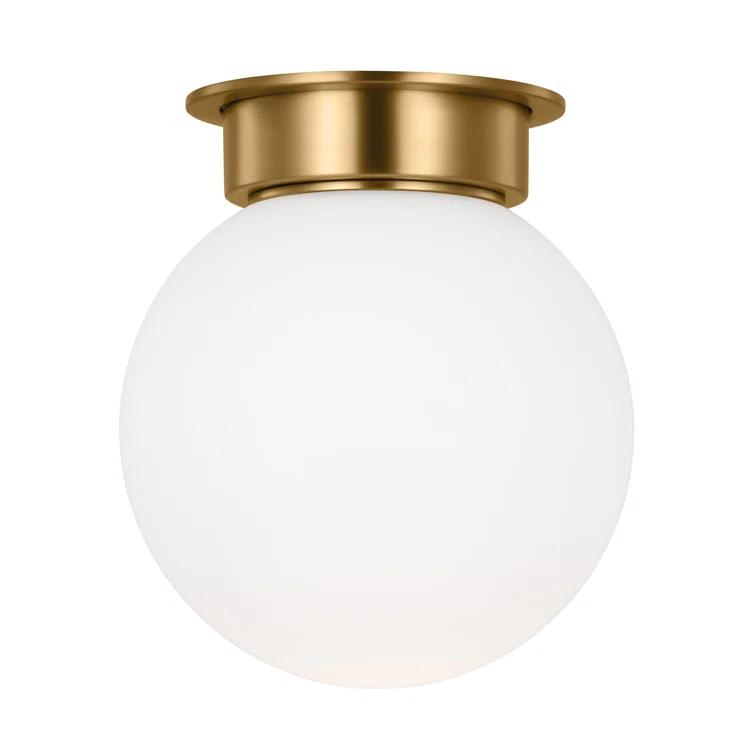 Single Light Glass Flush Mount