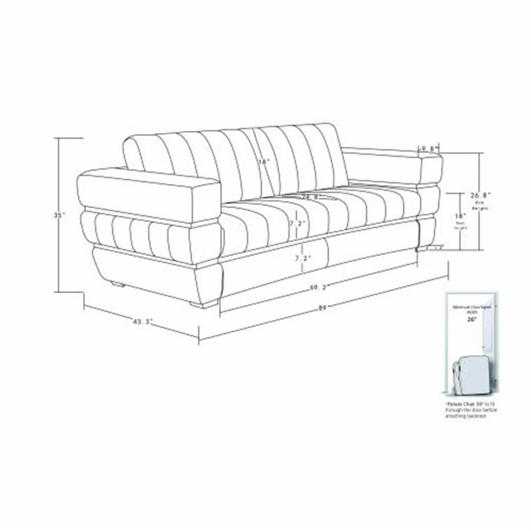 Abrahams 89'' Upholstered Sleeper Sofa