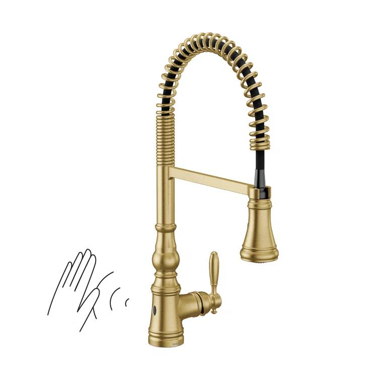 Moen Weymouth MotionSense Wave Single Handle Pre-Rinse Spring Pulldown Kitchen Faucet
