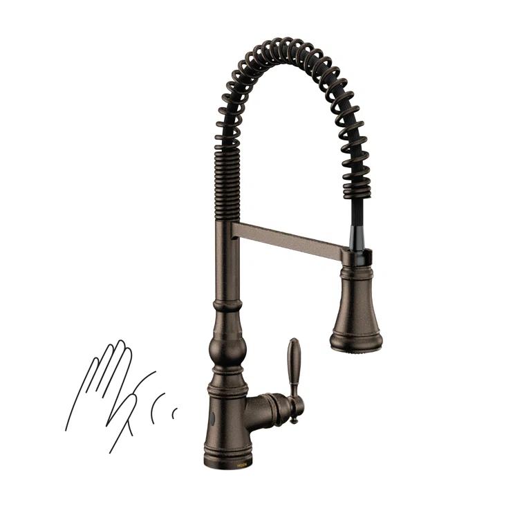 Moen Weymouth MotionSense Wave Single Handle Pre-Rinse Spring Pulldown Kitchen Faucet