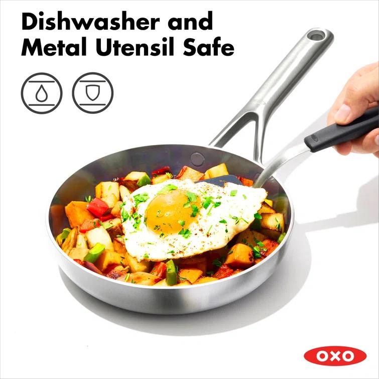 OXO 10pc Mira Tri-Ply Stainless Steel Cookware Set Silver: Dishwasher-Safe, Gas & Induction Compatible, UPC 885837031089