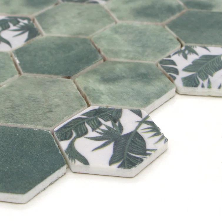 Sunwings 11.7" x 10.2" Recycled Glass Honeycomb Wall & Floor Tile