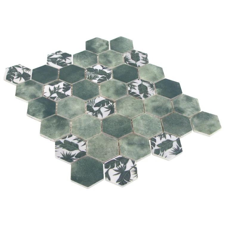 Sunwings 11.7" x 10.2" Recycled Glass Honeycomb Wall & Floor Tile