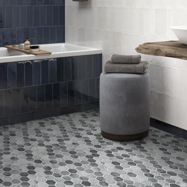 Sunwings 11.7" x 10.2" Recycled Glass Honeycomb Wall & Floor Tile