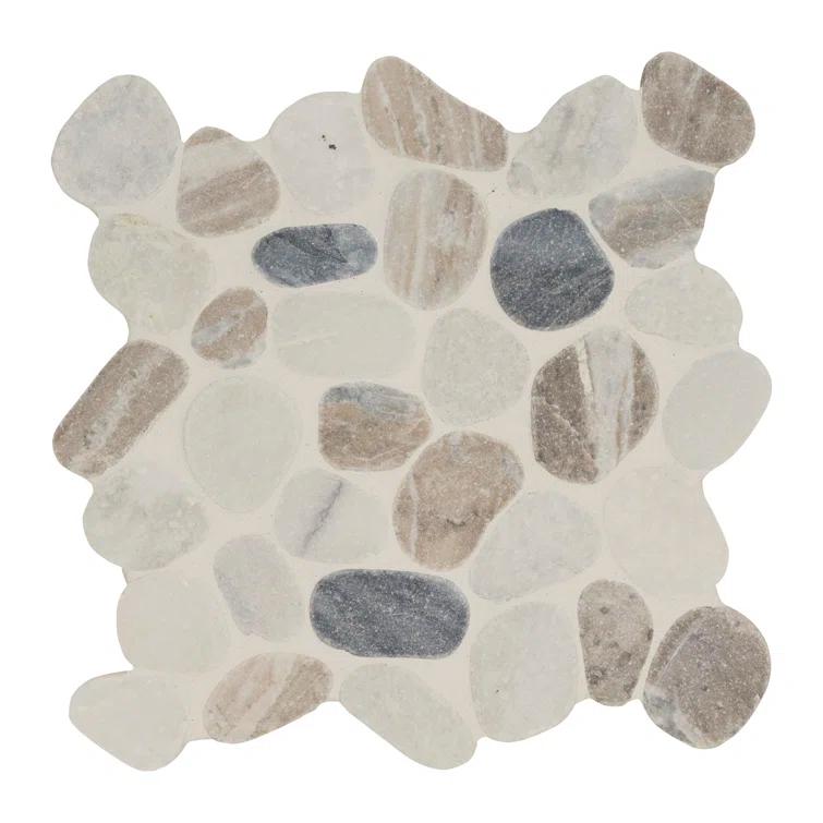 Ackland 12" x 12" Natural Stone Pebbles/Rocks Mosaic Floor & Wall Tile