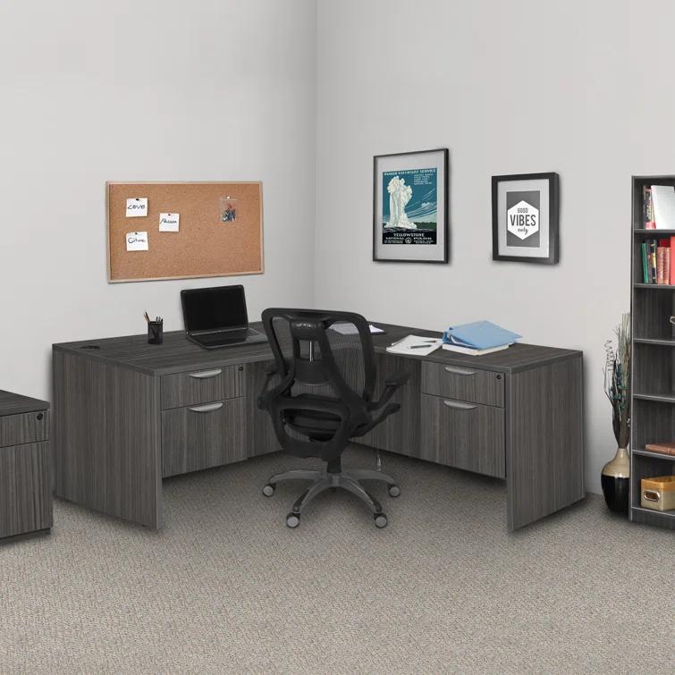 Regency Legacy L Desk with Double Pedestal Drawer Unit