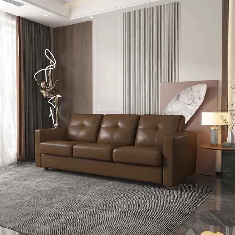 A&J Homes Studio 80.6'' Leather Sleeper Sofa