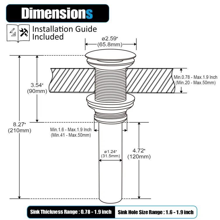 Pop-Up Bathroom Sink Drain