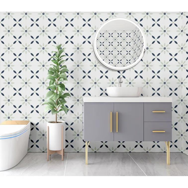 Amara 8" x 8" Encaustic Look Matte Porcelain Floor & Wall Tile