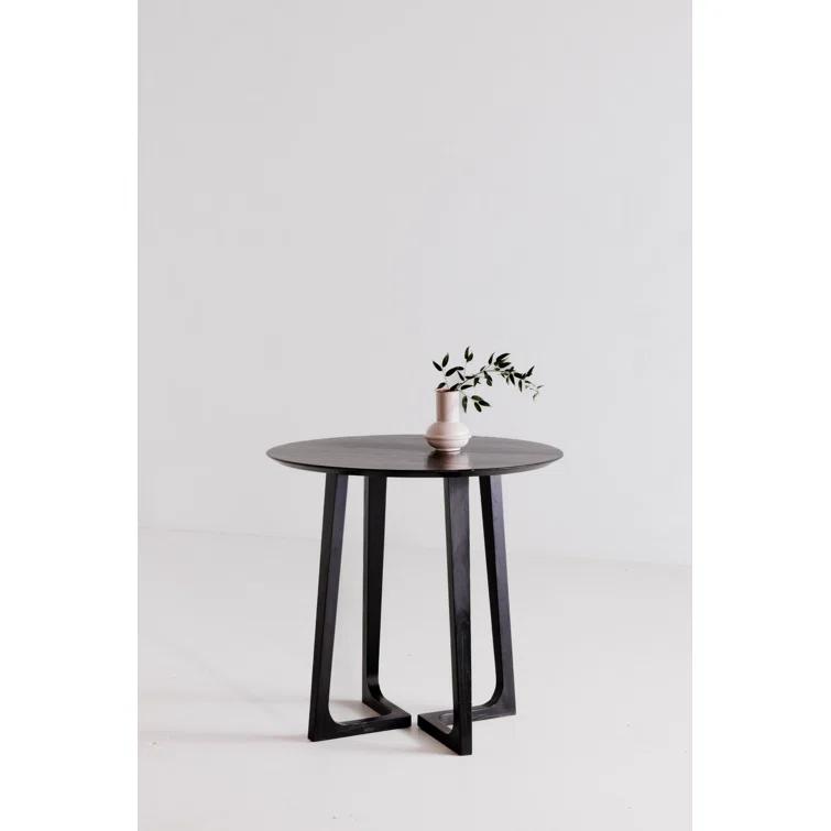 Gaven 38" Black Ash Round Mid-Century Modern Counter Table