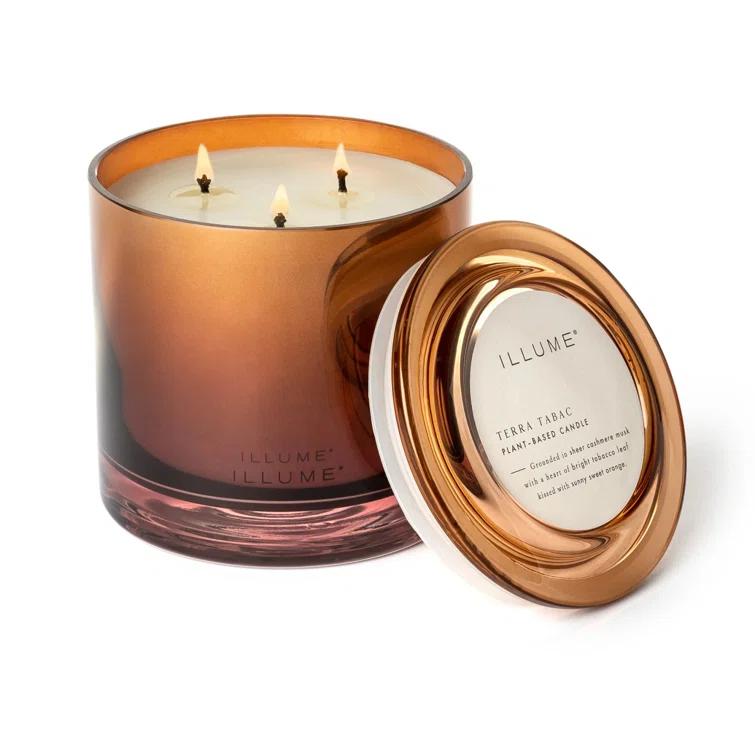 ILLUME Beautifully Done Essentials Terra Tabac Statement Glass Scented Candle