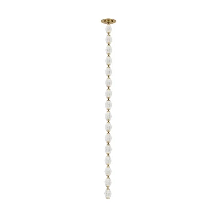 Natural Brass Crystal LED Pendant Light for Indoor/Outdoor
