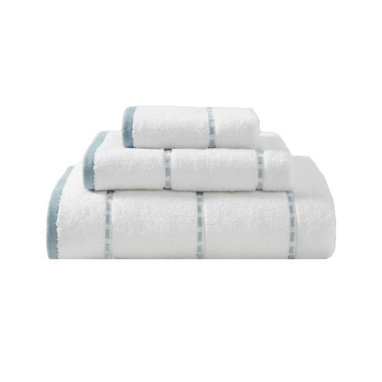 Tommy Bahama Ridley Solid Cotton Blue 3 Piece Towel Set