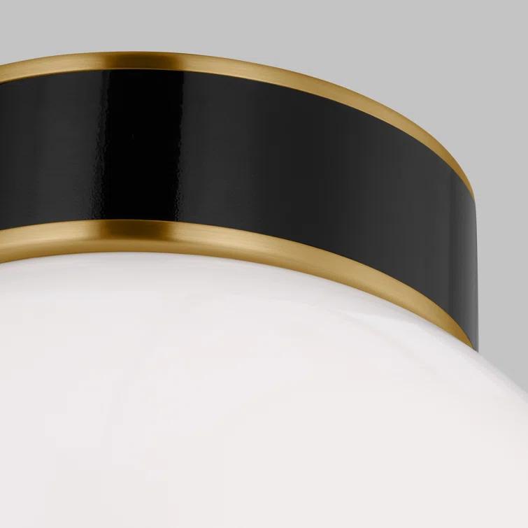 Single Light Glass Flush Mount