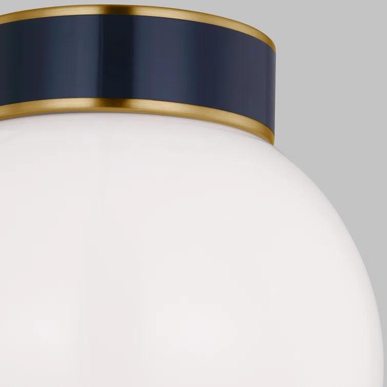 Single Light Glass Flush Mount